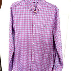 Vineyard Vines On the Go Performance Shirt in Pink and Blue